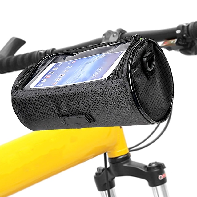  PROMEND Bisiklet Gidon Çantaları Omuz çantası Bisiklet Sepet 6 inç Dokunmatik Ekran Taşınabilir Bisiklet için Bisiklete biniciliği Havuz Doğal Pembe Siyah Kamp & Yürüyüş Bisiklete biniciliği