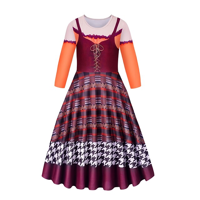  Hocus Pocus Bruja Vestidos Traje de cosplay Cosplay vestido patrón Cosplay de película for Chica Niños Día del Niño Mascarada