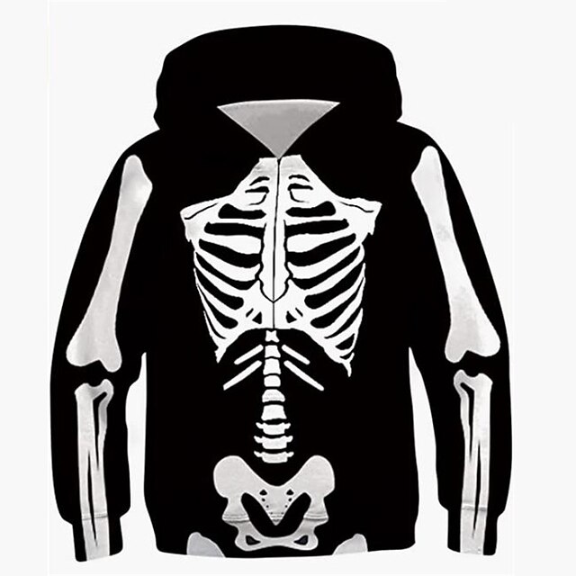  Halloween chlapci 3D lebka mikina s dlouhým rukávem 3D tisk podzim zima punk vintage sportovní polyester děti 4-12 let outdoor denní vnitřní standardní střih