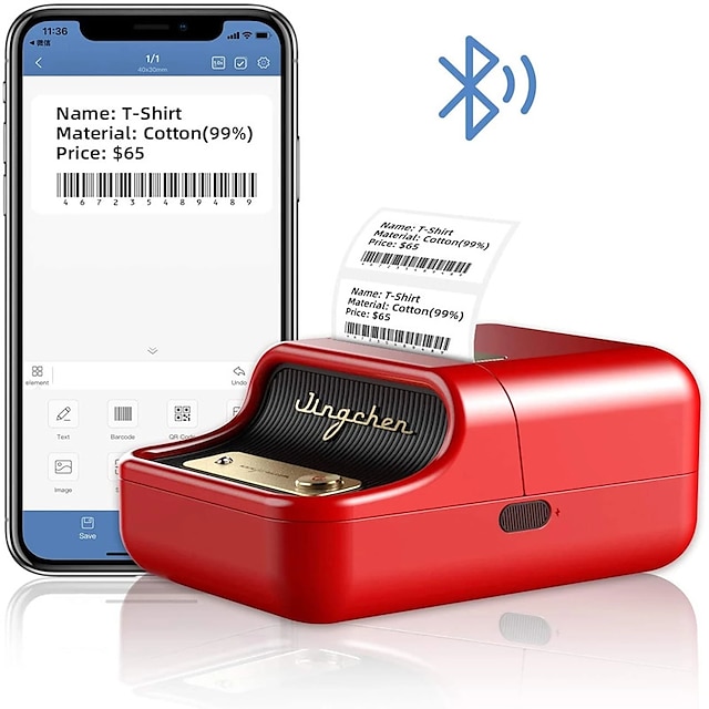  2-Zoll-Etikettendrucker B21 mit drahtlosem Bluetooth-Band, tragbarer Aufklebermaschine, Thermodrucker für kleine Unternehmen, kompatibel mit iOS und Android, für Mehrzweck-Barcode-Adresstextetiketten