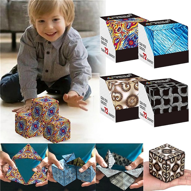  cub magnet fidget cub magic schimbabil anti stres 3d flip cubic puzzle jucării puzzle bile jucării de decompresie 2 buc