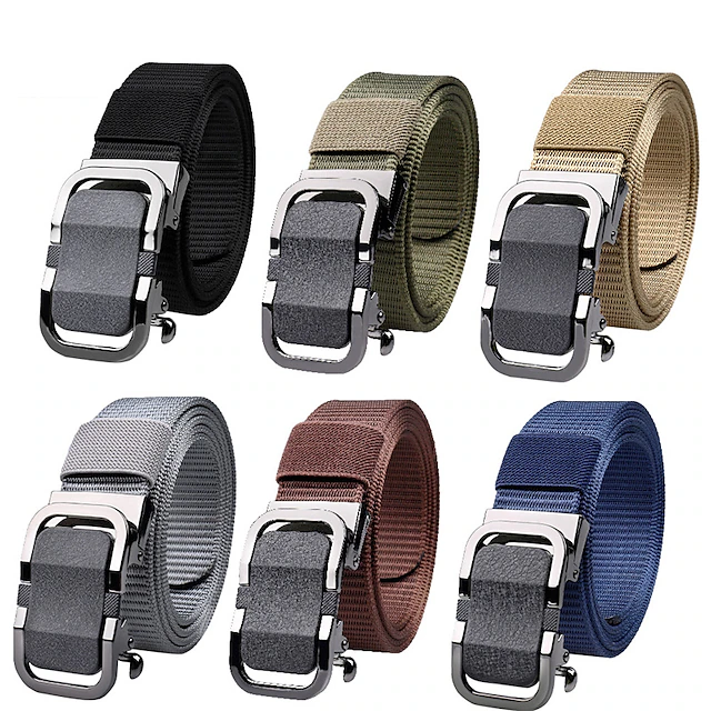 Men's Belt Tactical Belt Black Army Green Nylon Fashion Outdoor Athleisure Pure Color Outdoor Sports Outdoor Hiking 9