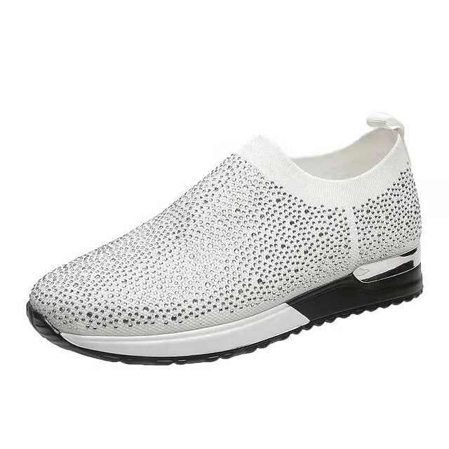 Women's Slip-Ons Flyknit Shoes Daily Summer Sparkling Glitter Wedge ...