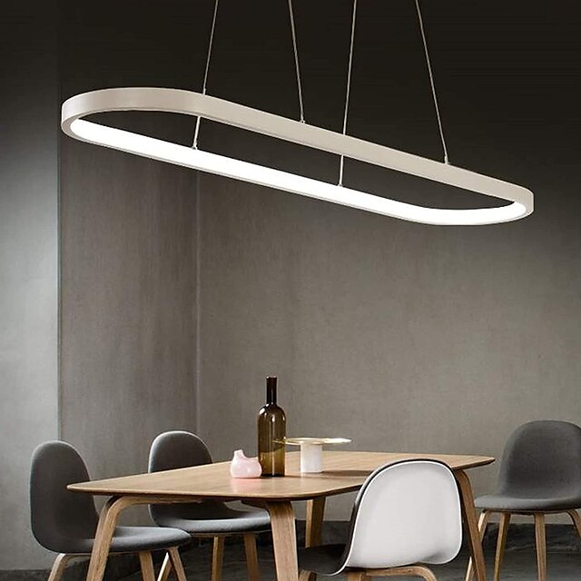 1-Light 70c/90m LED Pendant Light 40W Oval Design Rectangle Aluminum ...