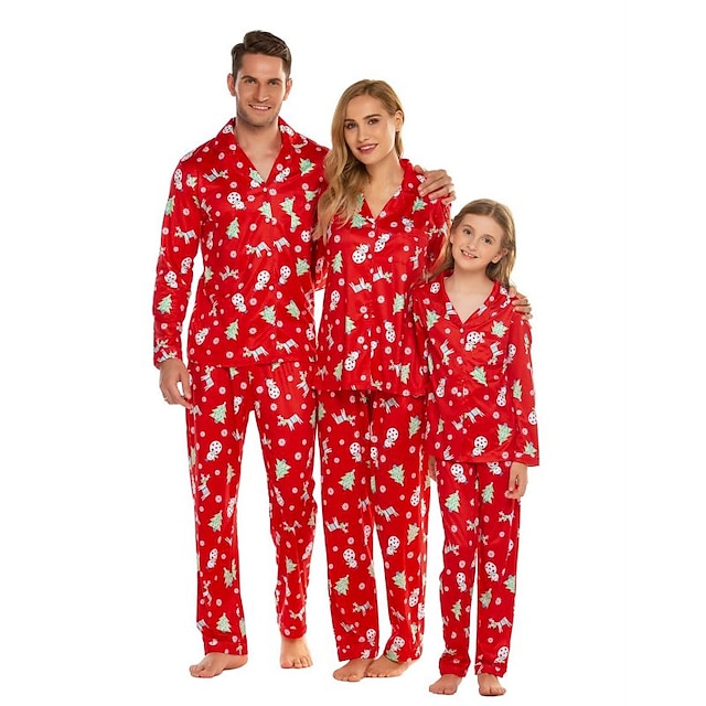 Activeren rem Smaak familielook pyjama sneeuwpop dier dagelijks rood casual bijpassende outfits  met lange mouwen 9288499 2023 – €47.24