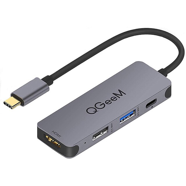  QGeeM-USB C Network Hub for Macbook Pro Multi USB 3.1 Type-C Hub 3.0 2.0 HDMI Adapter PD Dock for Huawei Mate 20 Pro OTG Splitter