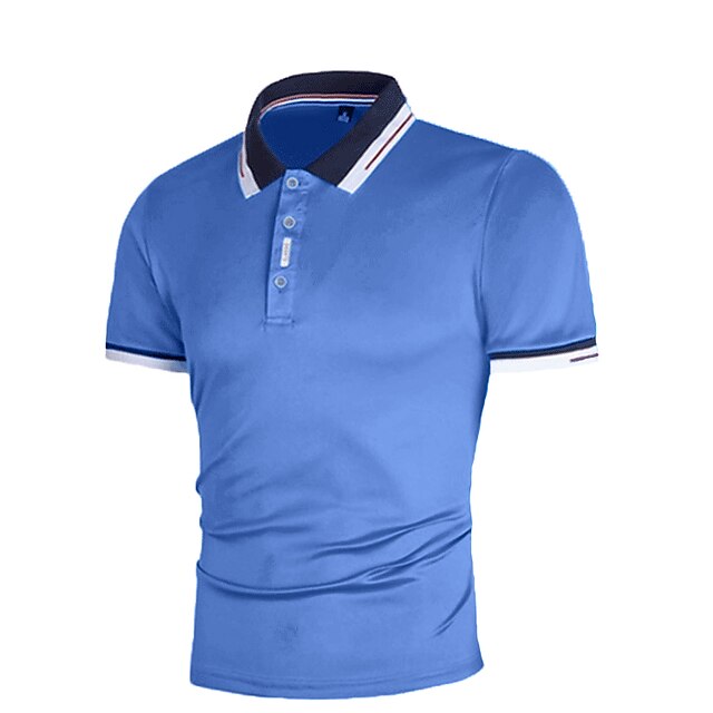 Men's Golf Shirt Polo Outdoor Daily Polo Collar Ribbed Polo Collar ...