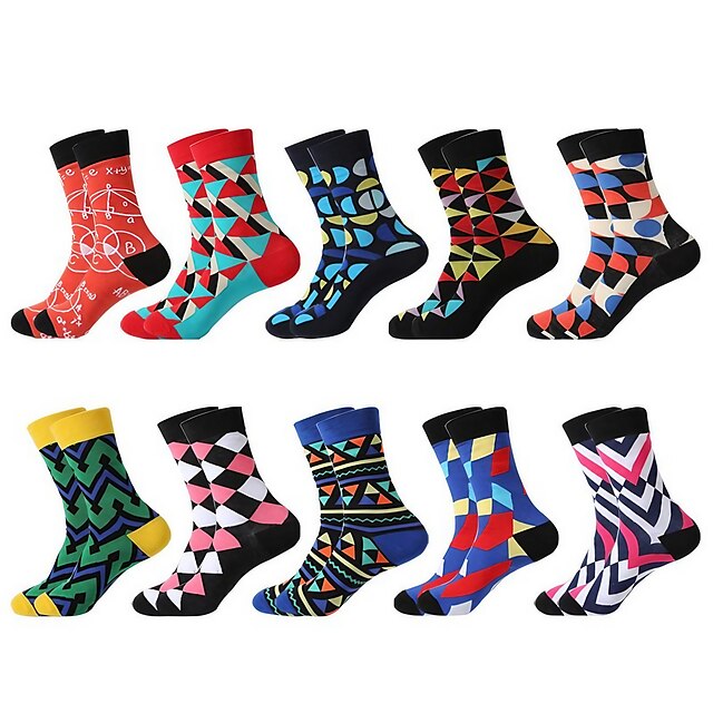  1 Pair Men's Crew Socks Sporty Casual Classic Stripe Office Daily Plaid