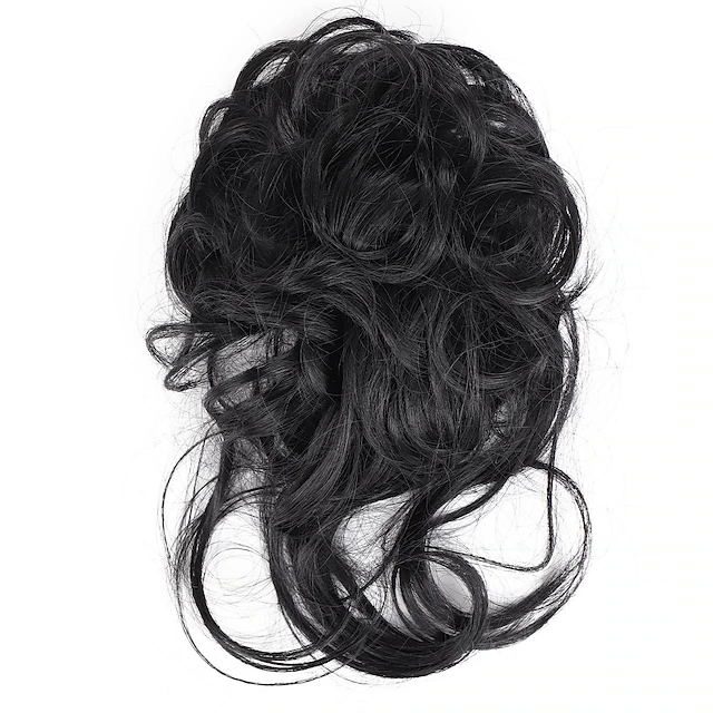 Synthetic Bun Wig Messy Long Beard Hair Ring Elastic Hair Bag Wig Ring