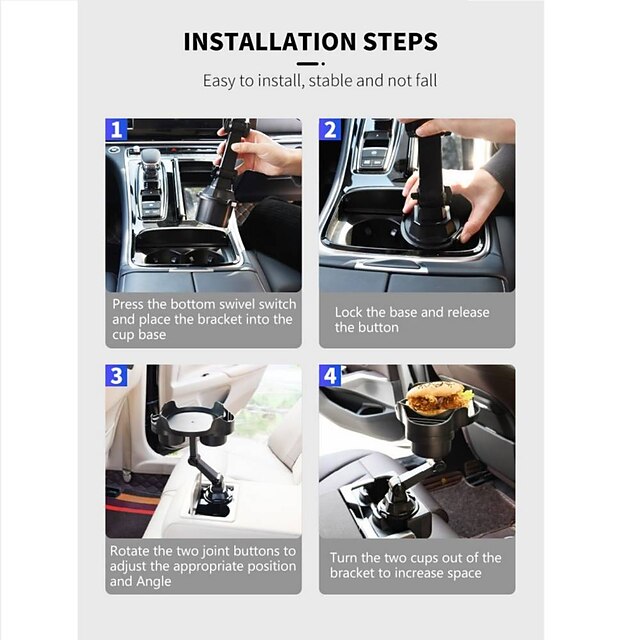Cup Holder Expander for Car 360 Degrees Rotate Adjustable 6.3 inches