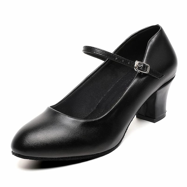  Pentru femei Sală Dans Pantofi Moderni Pantofi de caracter Petrecere / Seară Interior Vals Simplu Vârf Închis Buclă Adulți Negru