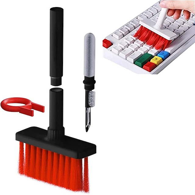  Keyboard Brush 5-in-1 Keyboard Cleaning Brush Kit Multi-Function Keyboard Cleaner Tools with Key Puller for Computer/AirPods/Earbud/Cell Phone/PC/Laptop/Bluetooth Earphones