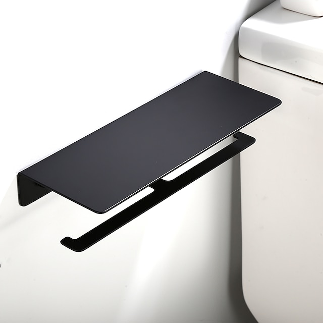  multifunktionaler Papierhandtuchhalter, beidseitiger Toilettenpapierhalter, Space Alu schwarz, matt