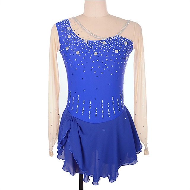 Figure Skating Dress Women's Girls' Ice Skating Dress Blue Thumbhole ...