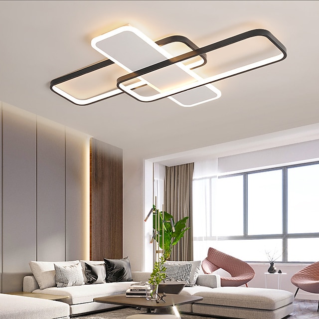  אורות תקרה ניתנים לעמעום מנורות תקרה אלומיניום בסגנון מודרני שחור led מודרני 110-265v
