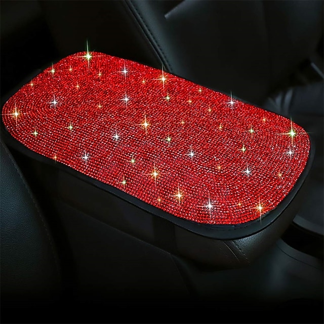  bling bling car armrest cover luster crystal car center console غطاء حامي Universal auto arm rest cushion pad car interior decor accessories