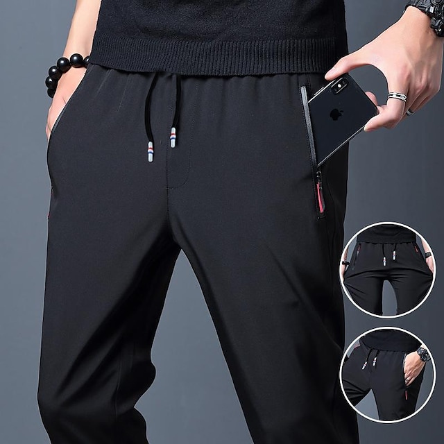  men's casual pants spring  summer quick-drying trousers thin casual pants men's slim student sports pants men