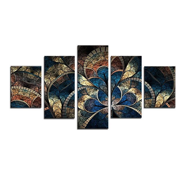  5 パネル抽象花プリント現代壁アート壁掛けギフト家の装飾ロールキャンバス非フレーム未延伸絵画コア