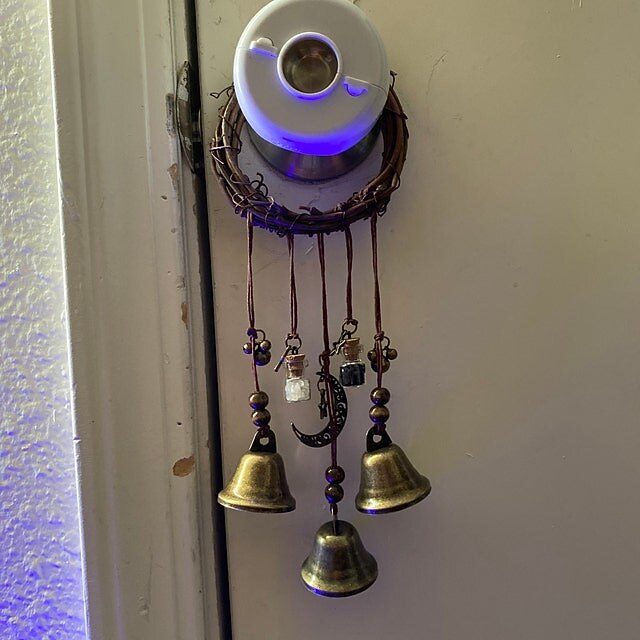 Bells for Door Knob for Protection, Witch Wind Chimes Door Hanger