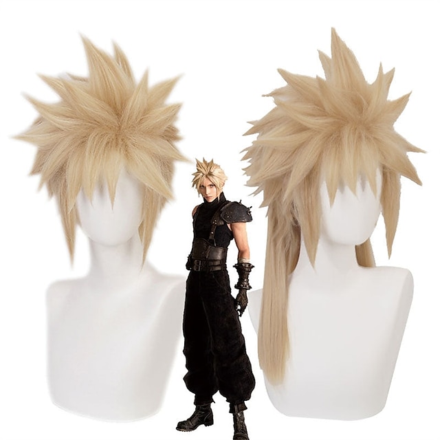  Gioco Final Fantasy VII Remake FF7 Parrucca Femminile Cloud Strife Lunga Bionda Cosplay Parrucche di Halloween