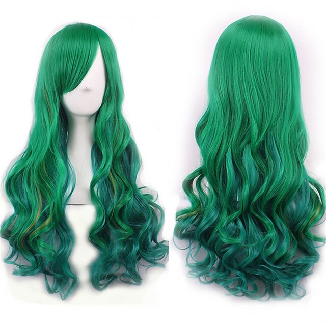 Wig Cos Wig 80cm Long Curly Hair High Temperature Silk Multicolor Curly Hair Anime Halloween Wigs4
