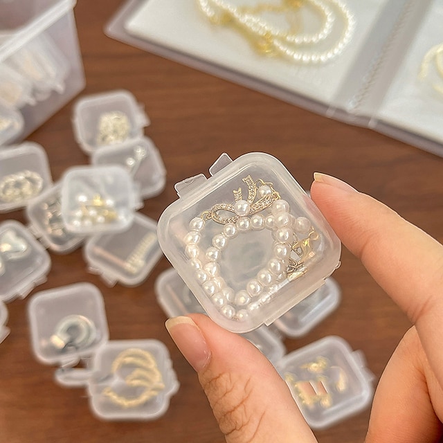  20pcs carré mini boîtes de rangement en plastique transparent avec couvercles pour petits objets en résine époxy