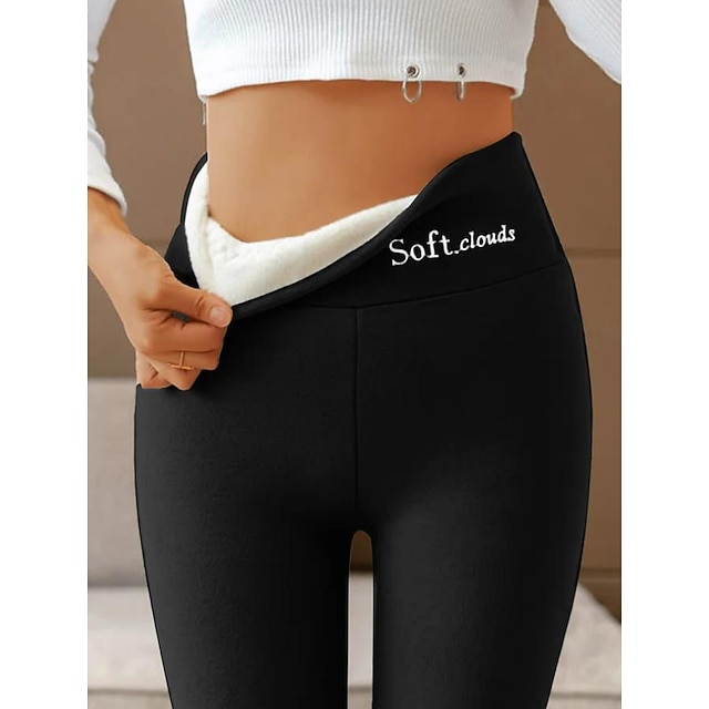  Per donna Normale Pantaloni in Pile Collant Leggings Casual Lounge Lunghezza alla caviglia Vita Alta Tinta unica Sollevamento glutei Comodità Controllo addominale Elasticizzato Quotidiano Weekend