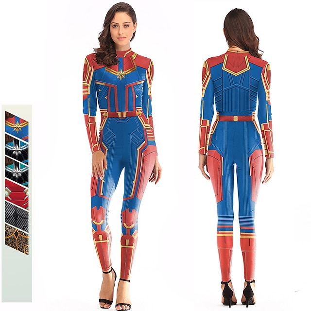  Zentai dragter Kattedrag Huddrag Avengers Voksne Cosplay Kostumer Cosplay Dame Superhelt Karneval Maskerade