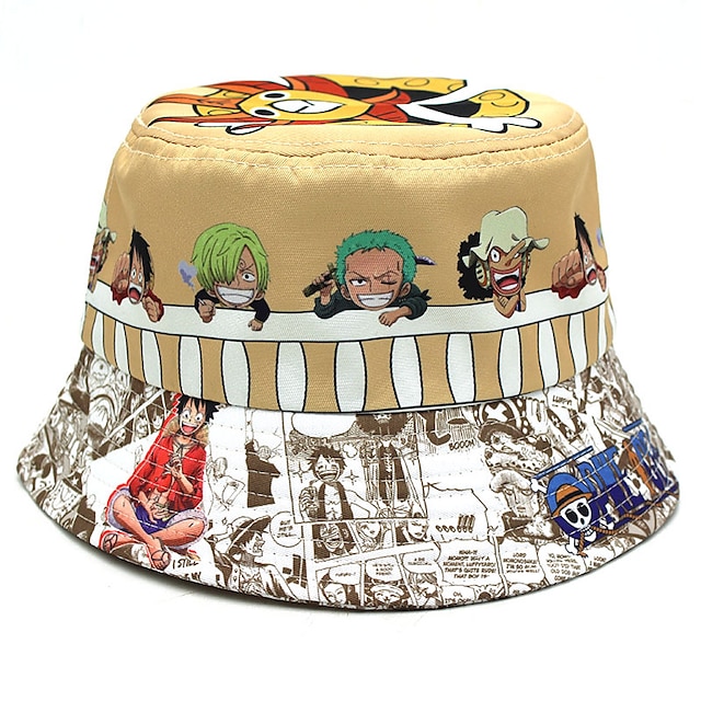  Hatt / Lue Inspirert av One Piece Monkey D. Luffy Anime Cosplay-tilbehør Hatt Poly / bomullsblanding Herre Dame Cosplay Halloween-kostymer