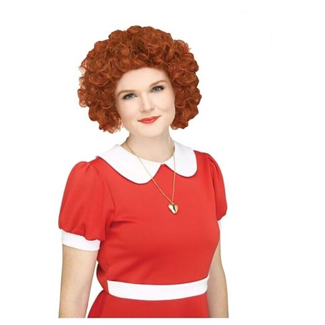  Kvinnors Annie-peruk cosplayfestperuker Halloween-peruker