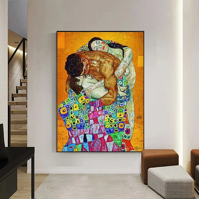 Abstract Vintage Gustav Klimt Oil Painting Handmade Painted Wall Art On Canvas Modern Home Decor Gift Rolled Canvas No Frame Unstretched Living Room 5