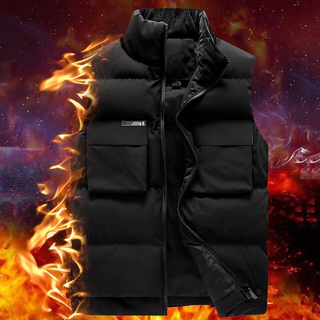 Men's Hiking Down Jacket Hiking Vest Sleeveless Outerwear Top Outdoor