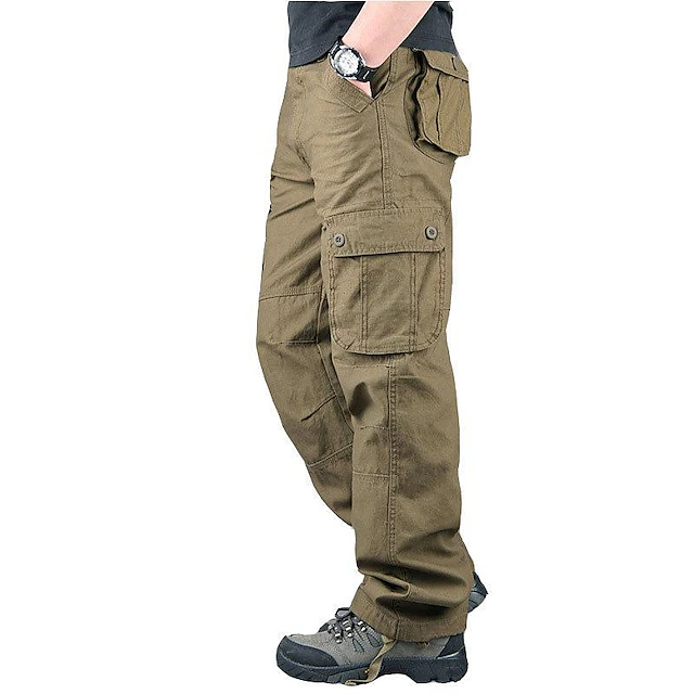 Men's Cargo Pants Cargo Trousers Hiking Pants 6 Pocket Plain Comfort ...