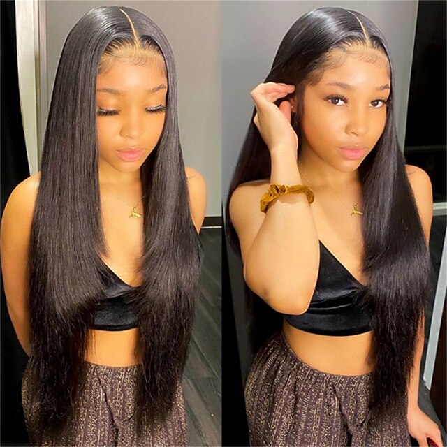  Human Hair 13x4 Straight Lace Front Wigs Long Lace Front Wigs Pre Plucked
