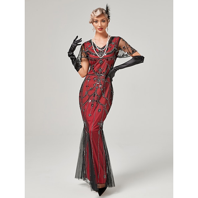  Δροσμός 20ετών 1920 Κοκτέιλ Φόρεμα Vintage Φόρεμα Φανελάκι φόρεμα Φορέματα Χορός μεταμφιεσμένων Φόρεμα χορού Χριστουγεννιάτικο φόρεμα για πάρτι Το Great Gatsby Τσάρλεστον Γυναικεία Πούλιες Απόκριες