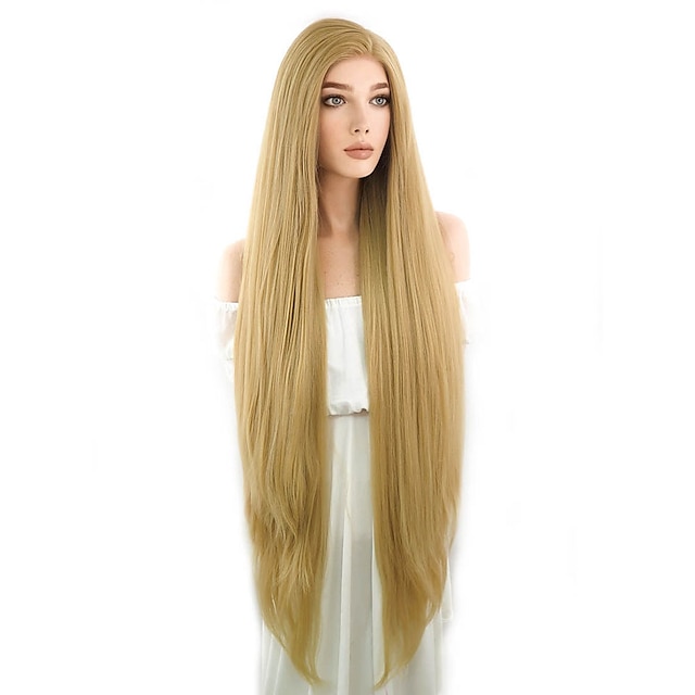  Princess Tangled Rapunzel Long Straight Yaki Blonde Cosplay Party Wigs