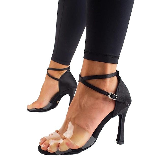  Pentru femei Încălțăminte latină Pantofi De Dans Interior Profesional Samba Pantofi sexy stil minimalist Buclă Adulți Negru