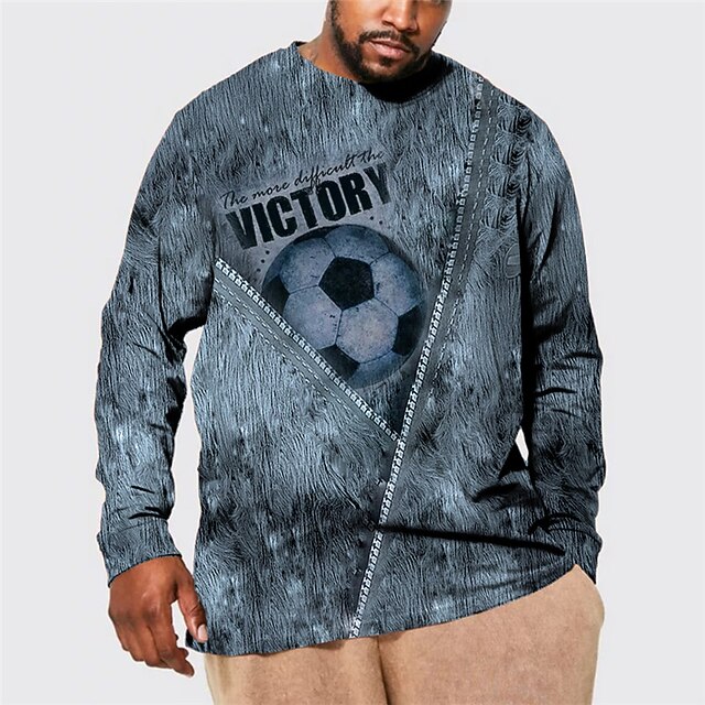 Men's Plus Size T shirt Tee Big and Tall Football Henley Spring & Fall