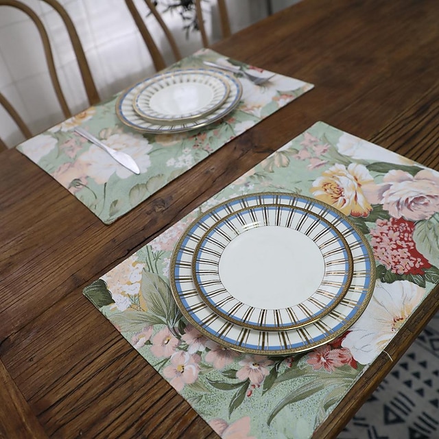 Printed Table Mats, Cotton And Linen Placemats, Table Mats, Heat Insulation Mats, Western Mats