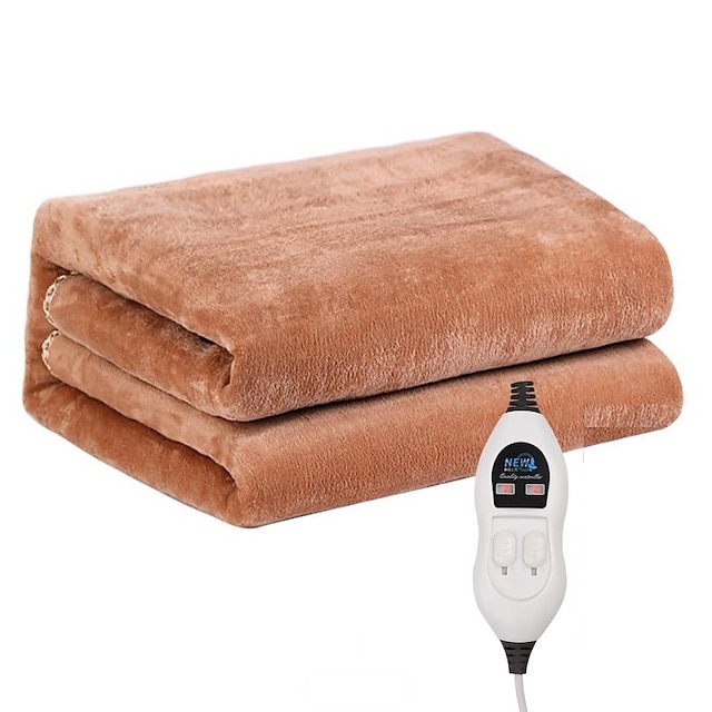  coperta riscaldata elettrica a misura intera, coperta elettrica in flanella reversibile, coperta a riscaldamento rapido, lavabile in lavatrice