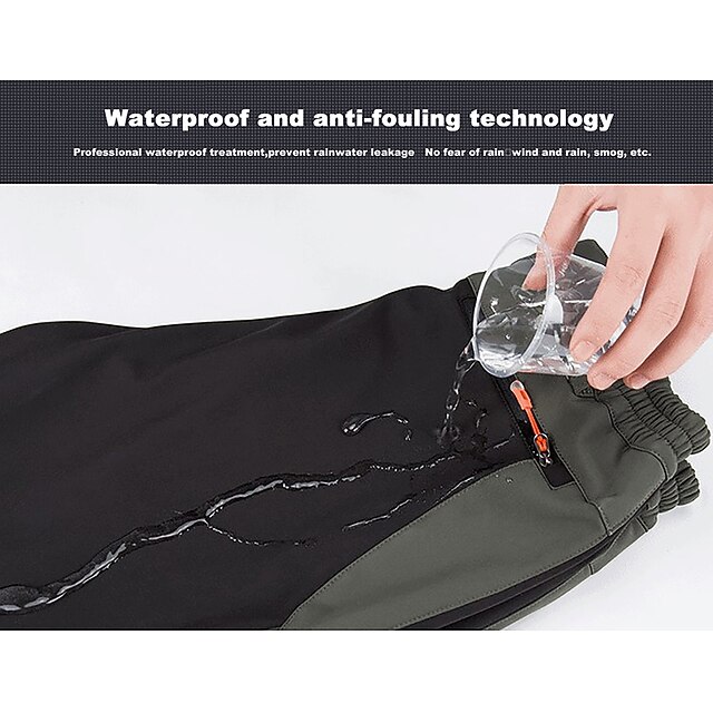 Men's Fleece Lined Pants Waterproof Hiking Pants Trousers Softshell 