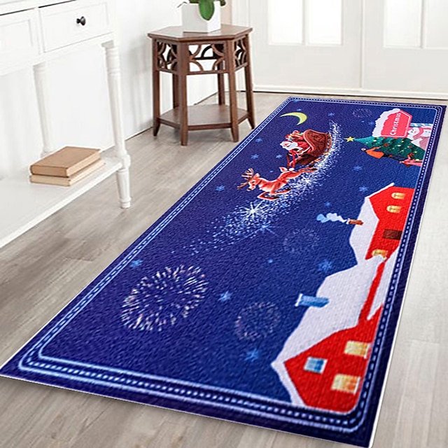  dekoracje świąteczne bieżnik dywanik krasnale święty mikołaj flanelowa tkanina łazienka wejście drzwi dekoracja domu mata podłogowa mata kuchenna