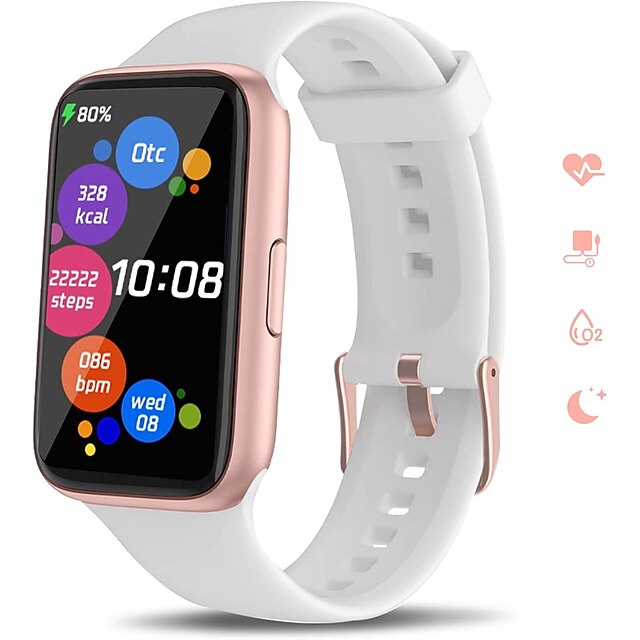  inteligentny zegarek dla kobiet 1.47 ''pełen ekran dotykowy smartwatch ip67 wodoodporny monitor aktywności fizycznej dla android ios telefony z tętnem monitor snu tlenu we krwi