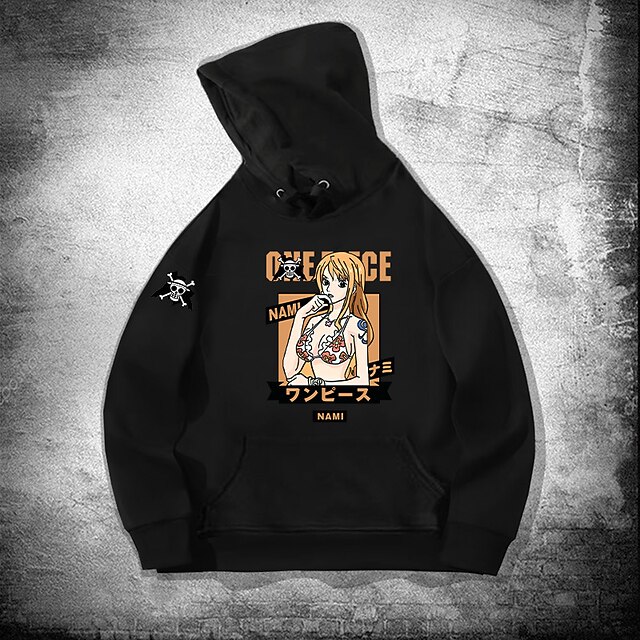 Inspired by One Piece Film Red Nami Hoodie Cartoon Manga Anime Front Pocket Graphic Hoodie For