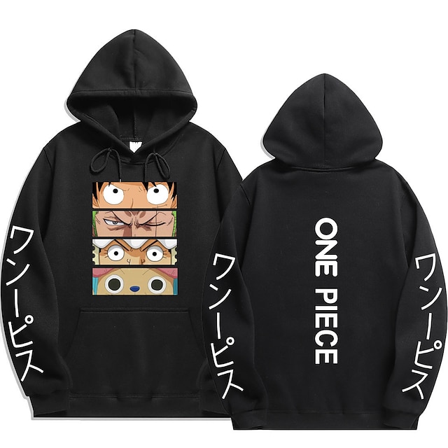  One Piece Monkey D. Luffy Roronoa Zoro Tony Tony Chopper Hoodie Anime Cartoon Anime Front Pocket Graphic For Couple's Men's Women's Adults' Hot Stamping