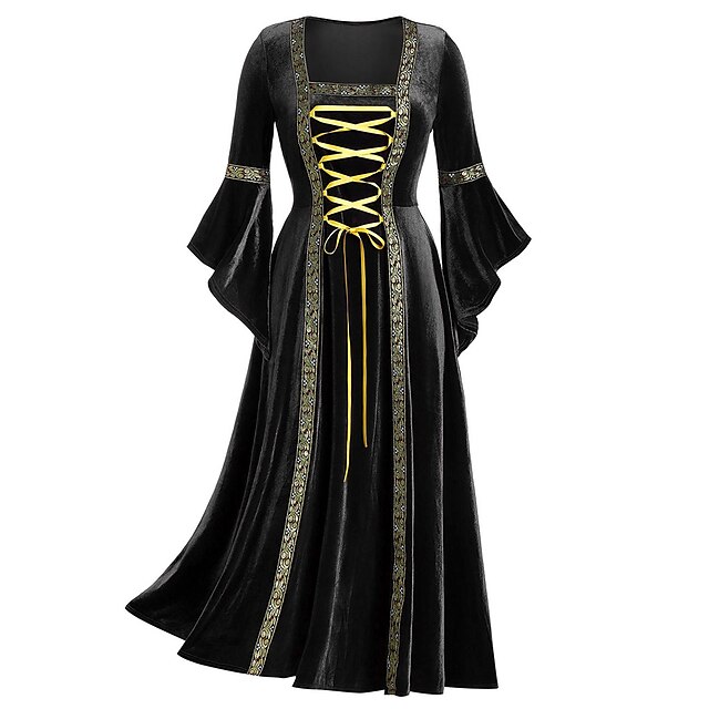 Witches Medieval Renaissance Vintage Dress Spring Fall Dress Women's ...
