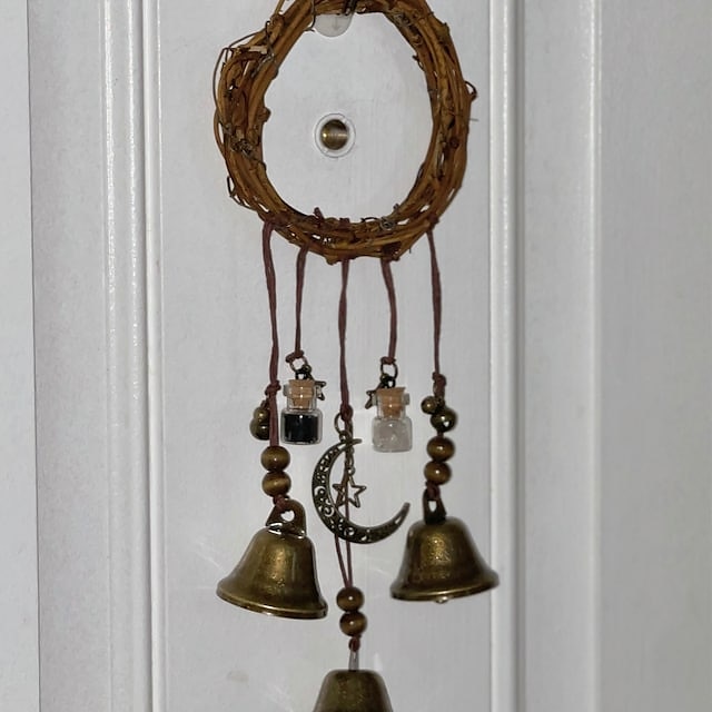 Bells for Door Knob for Protection, Witch Wind Chimes Door Hanger