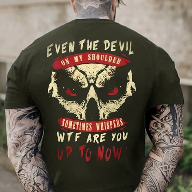  Voor heren Brief T-shirt Grafische T-shirts Grappige T-shirts Korte mouw T-shirt 3D-afdrukken Strakke ronde hals Overhemd Vintage Modieus Ontwerper Straat Casual Dagelijks Zwart Leger Groen Rood Zomer