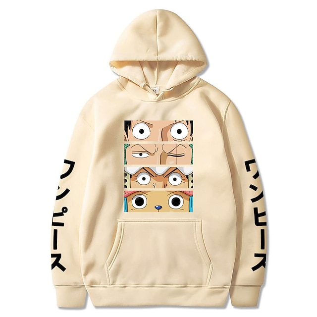  One Piece Monkey D.Rufy Felpa con cappuccio Cartone animato Manga Manga Tasca frontale Grafica Per Da coppia Per uomo Per donna Per adulto Stampa a caldo