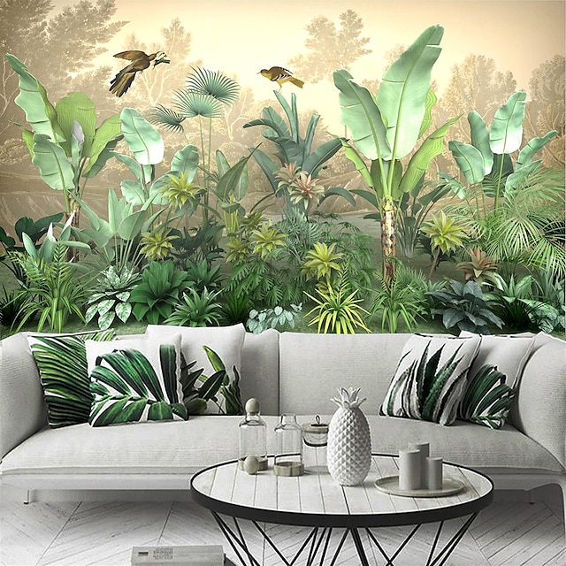  Mural Wallpaper Wall Sticker Covering Print  Peel and Stick  Removable Self Adhesive Scenic Tropical Rainforest Plantain  PVC / Vinyl Home Decor